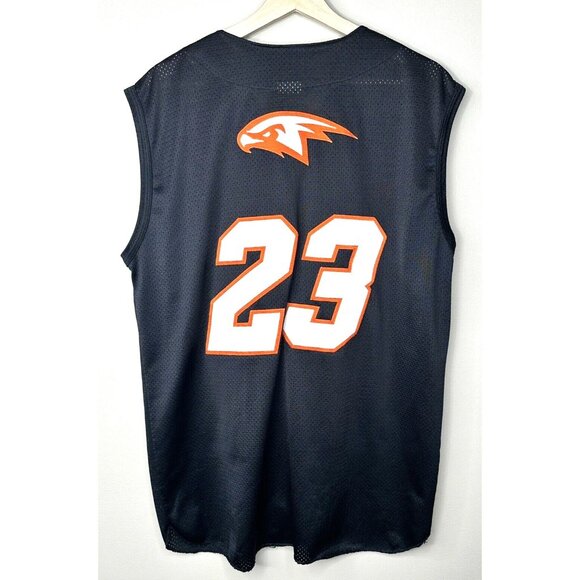 Athletic Knit Mens Shirt Sleeveless Baseball Jersey Button Up Embroidered Large - Picture 2 of 11